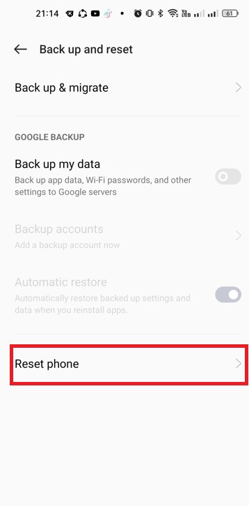 reset phone